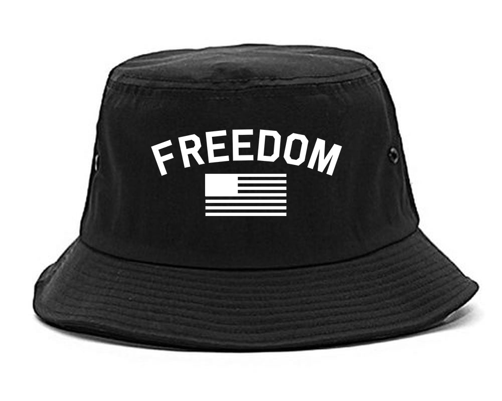 Freedom_Flag Black Bucket Hat