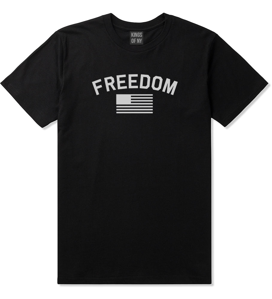 Freedom Flag Mens Black T-Shirt by KINGS OF NY