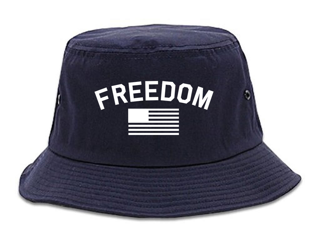 Freedom_Flag Navy Blue Bucket Hat