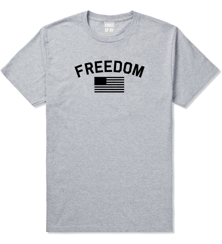 Freedom Flag Mens Grey T-Shirt by KINGS OF NY