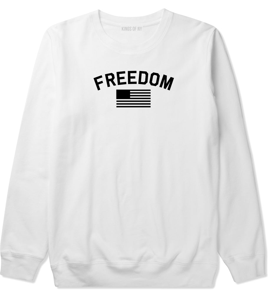 Freedom Flag Mens White Crewneck Sweatshirt by KINGS OF NY