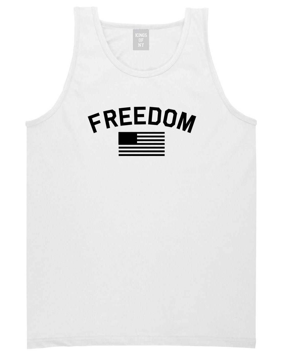 Freedom Flag Mens White Tank Top Shirt by KINGS OF NY