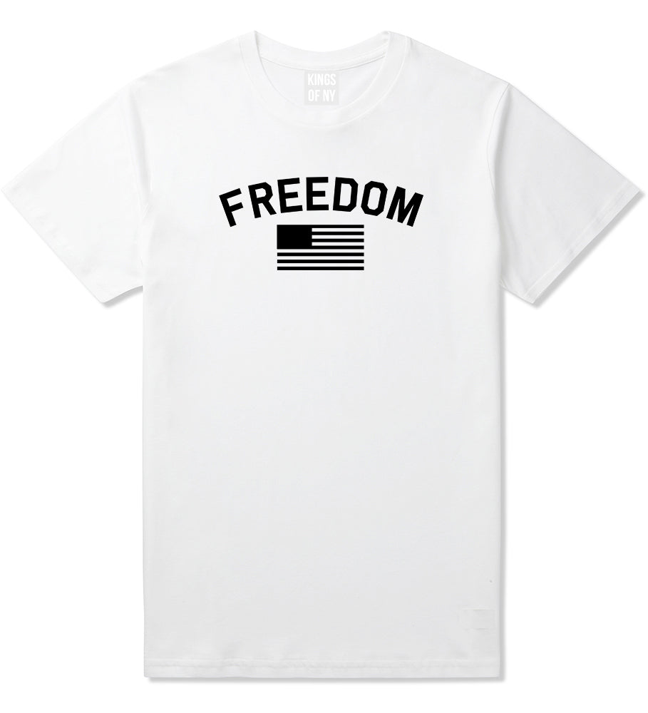 Freedom Flag Mens White T-Shirt by KINGS OF NY