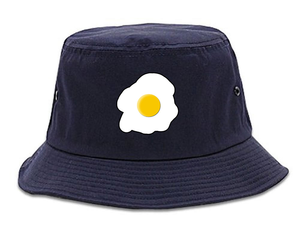 Fried_Egg_Breakfast Navy Blue Bucket Hat