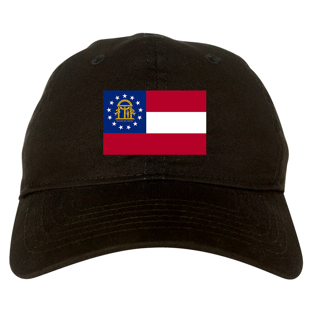 Georgia State Flag GA Chest Mens Dad Hat Black
