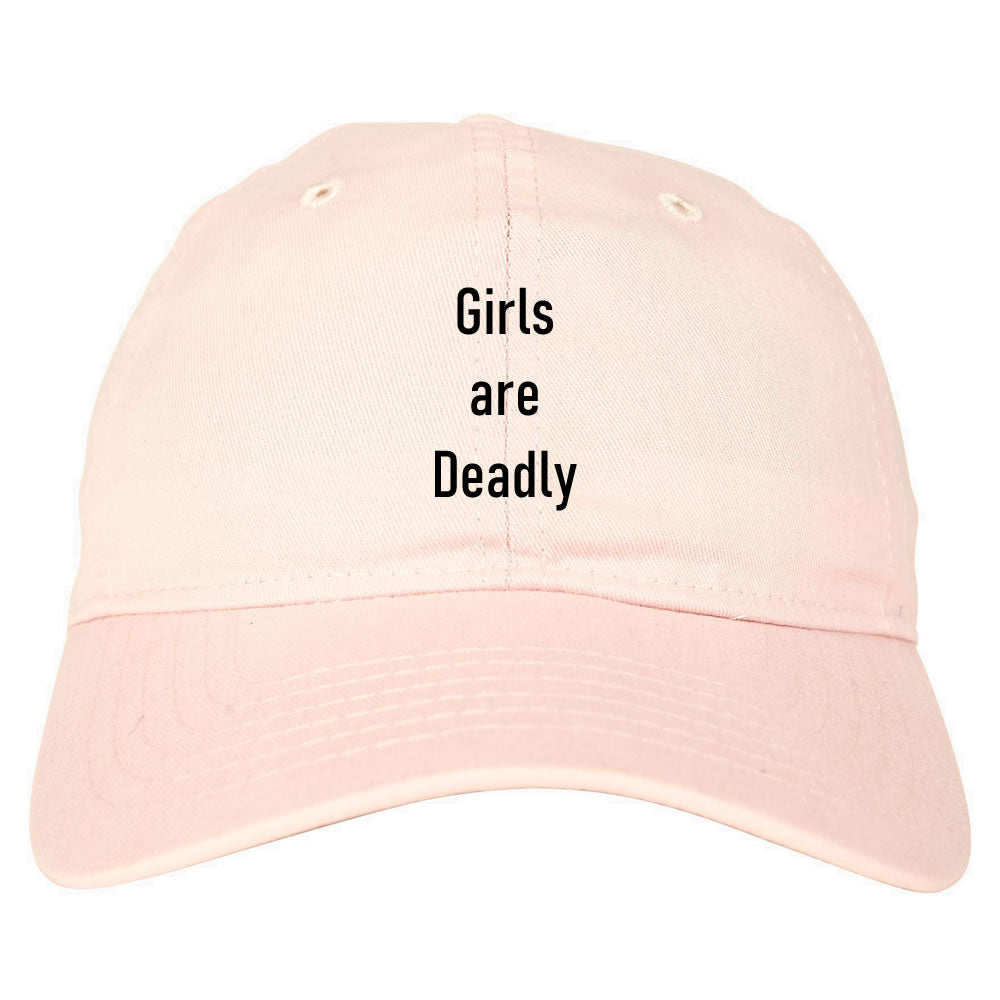 Girls Are Deadly Dad Hat Pink by KINGS OF NY