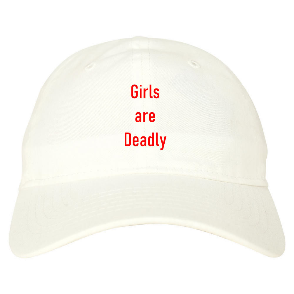 Girls Are Deadly Dad Hat White by KINGS OF NY
