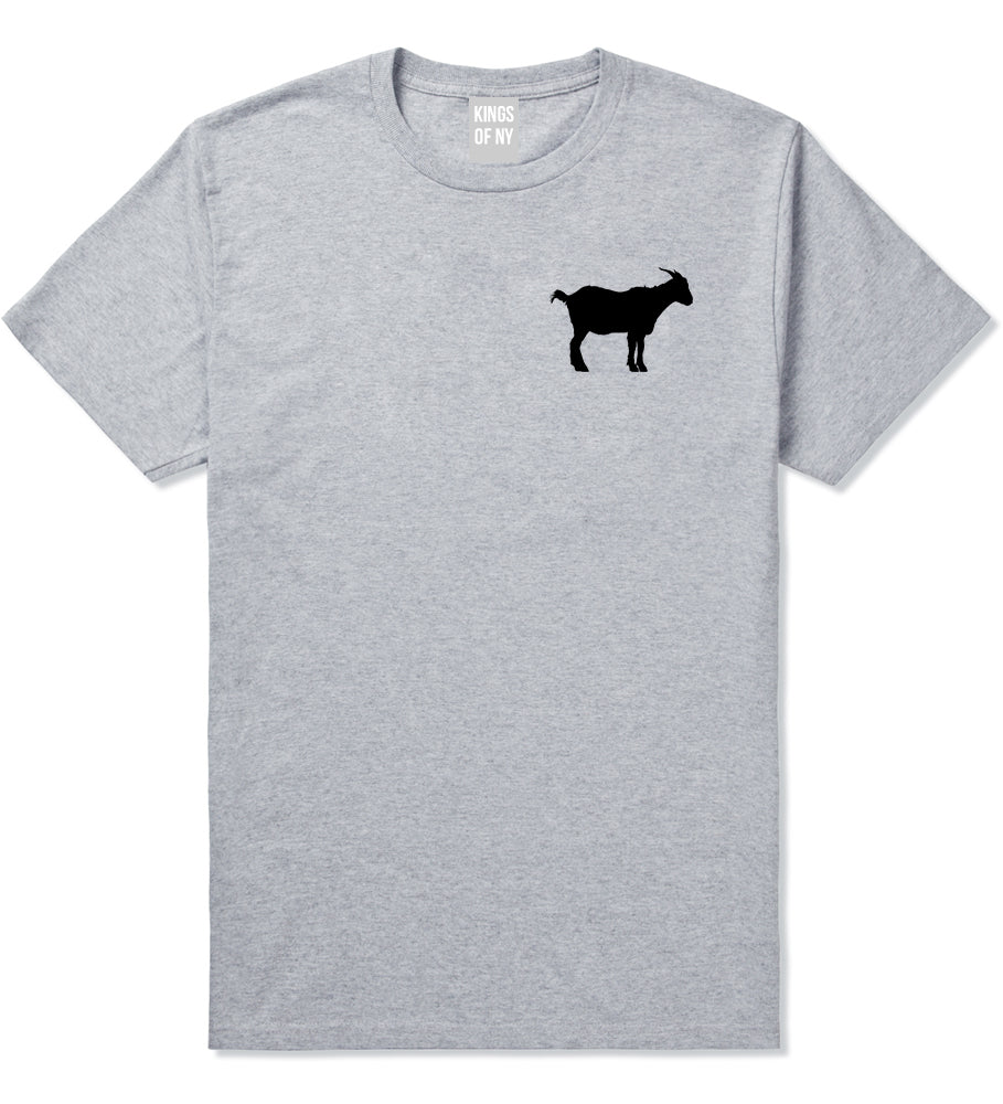 Goat Animal Chest Mens Grey T-Shirt by KINGS OF NY