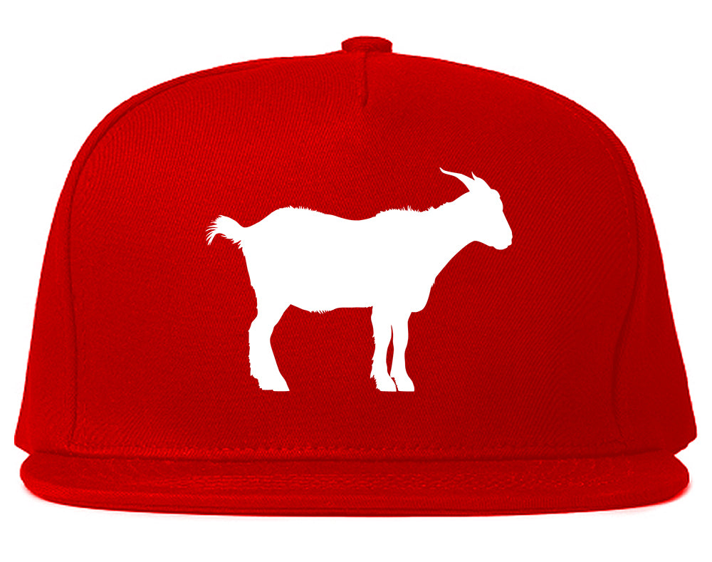 Goat_Animal Red Snapback Hat