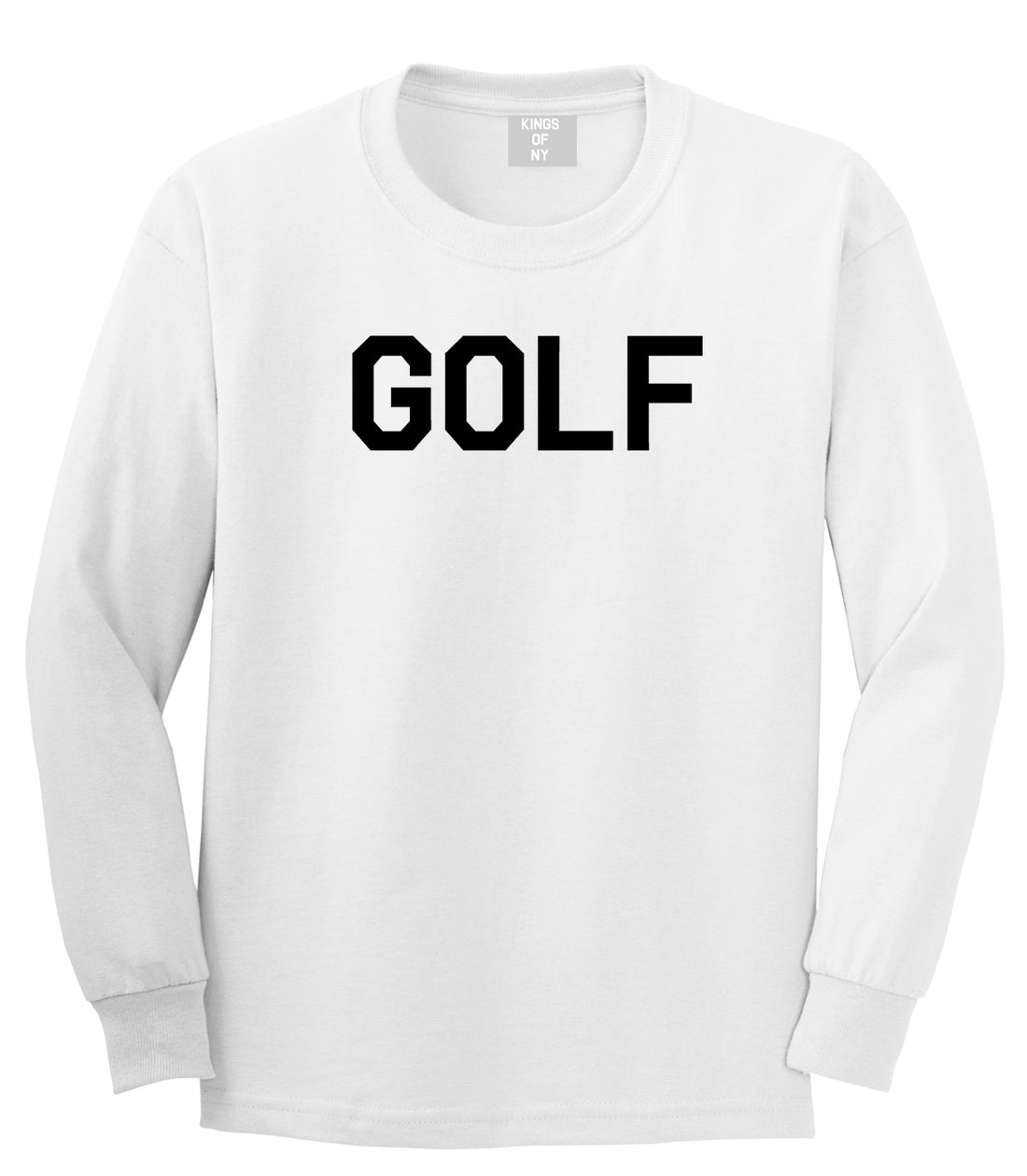 Golf Sport Mens White Long Sleeve T-Shirt by KINGS OF NY