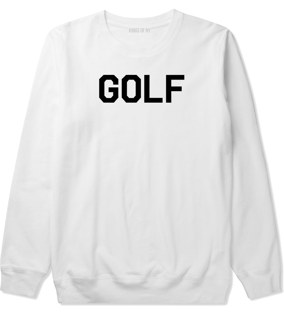 Golf Sport Mens White Crewneck Sweatshirt by KINGS OF NY
