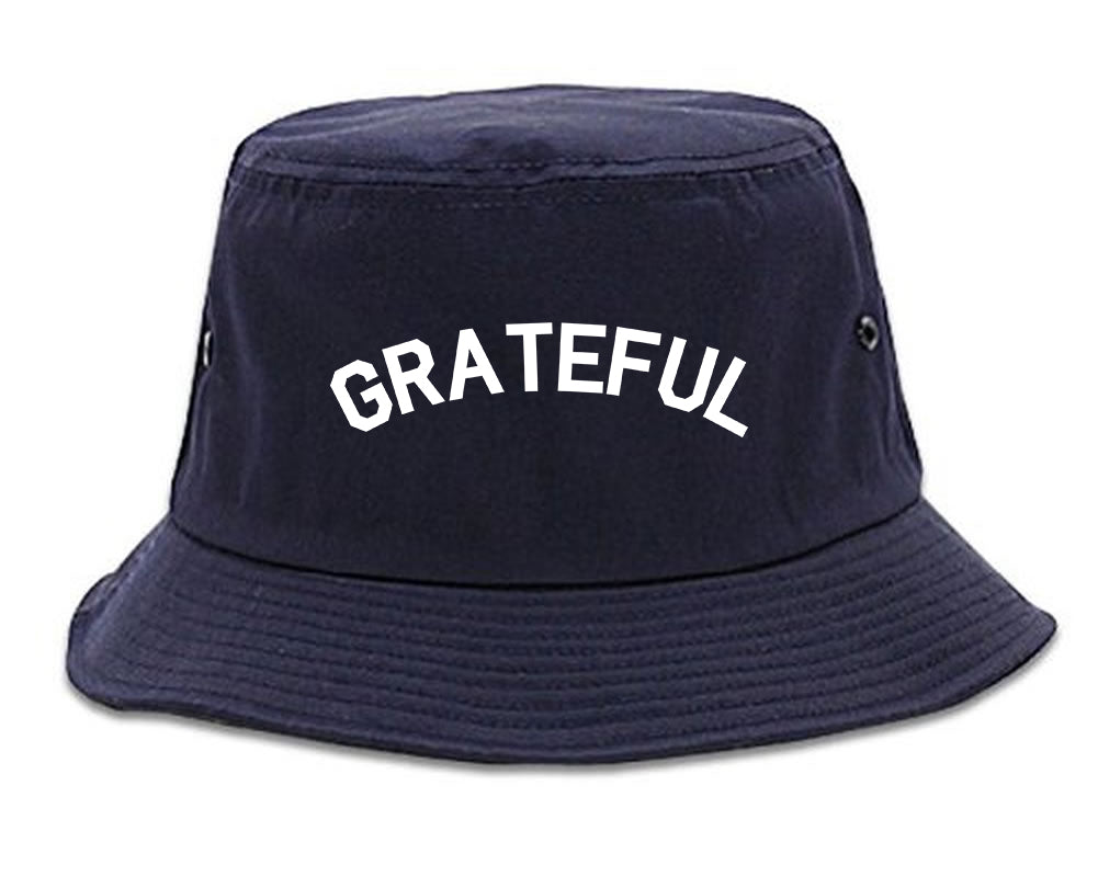 Grateful Thankful Mens Snapback Hat Navy Blue