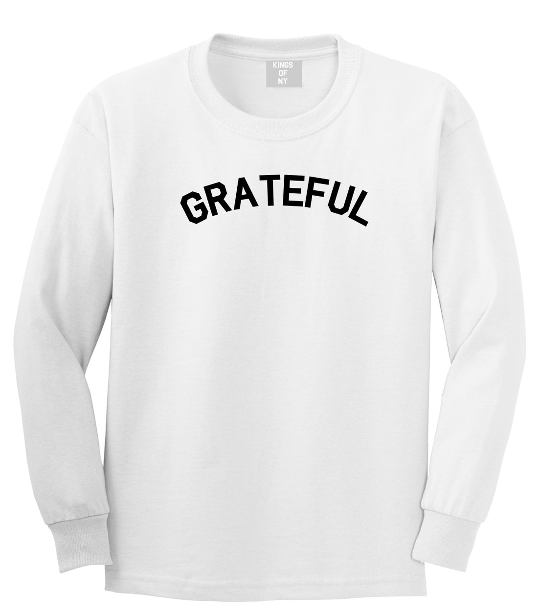 Grateful Thankful Mens Long Sleeve T-Shirt White