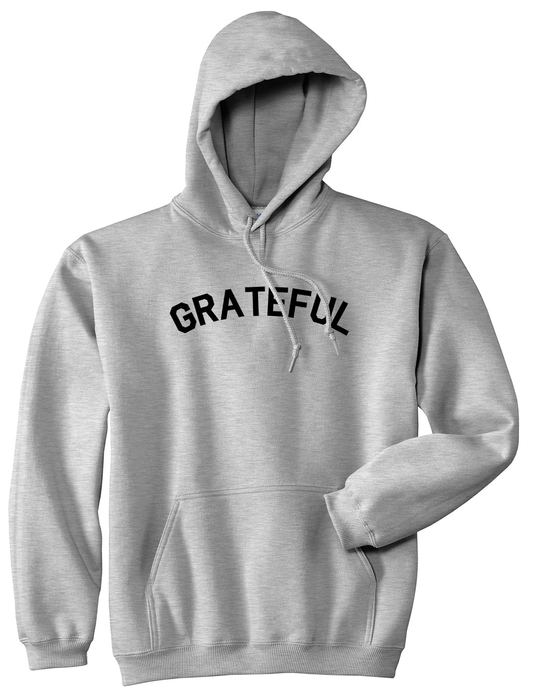 Grateful Thankful Mens Pullover Hoodie Grey