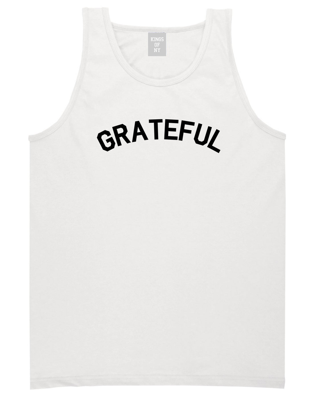 Grateful Thankful Mens Tank Top Shirt White