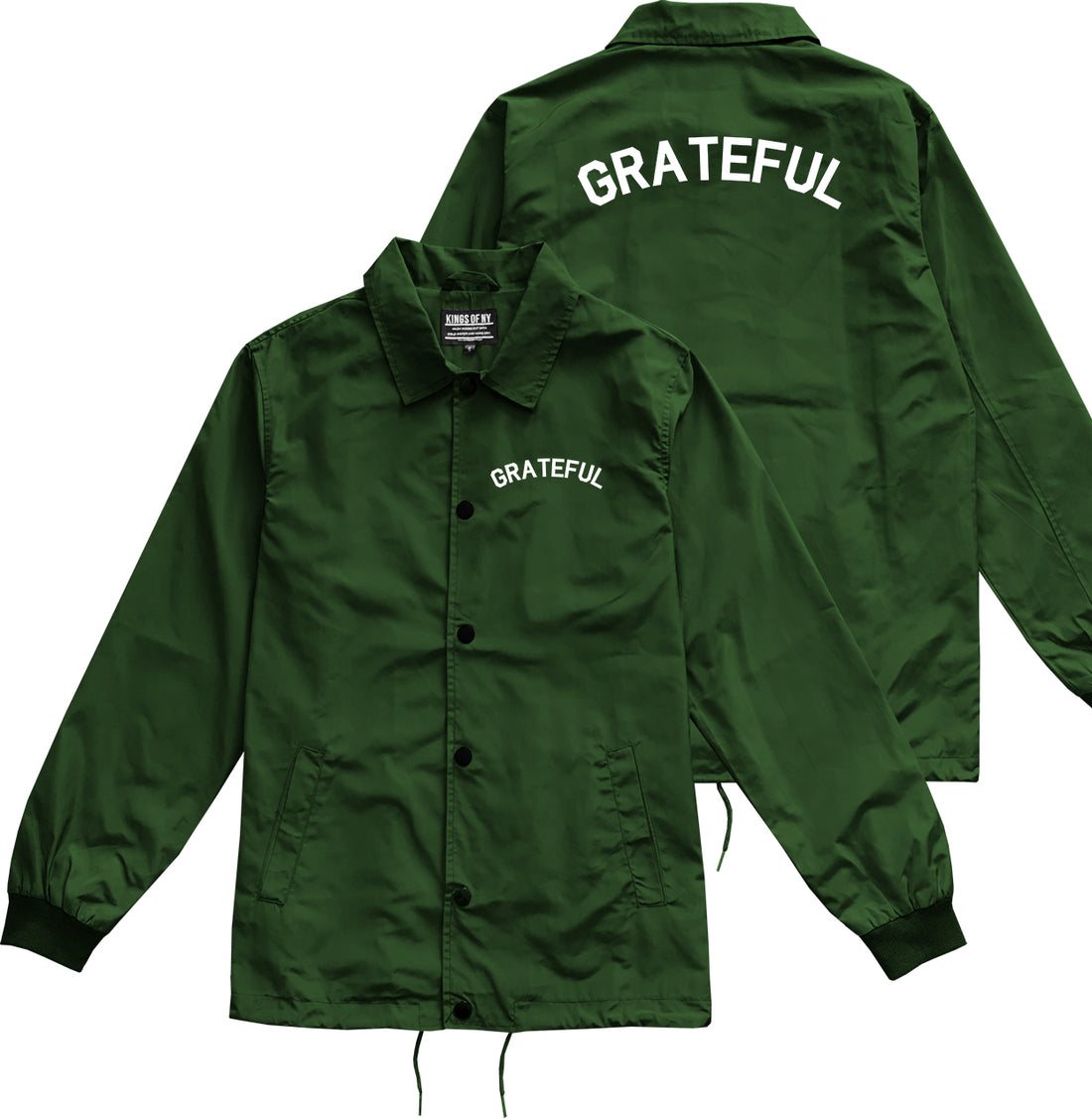 Grateful Thankful Mens Coaches Jacket Green