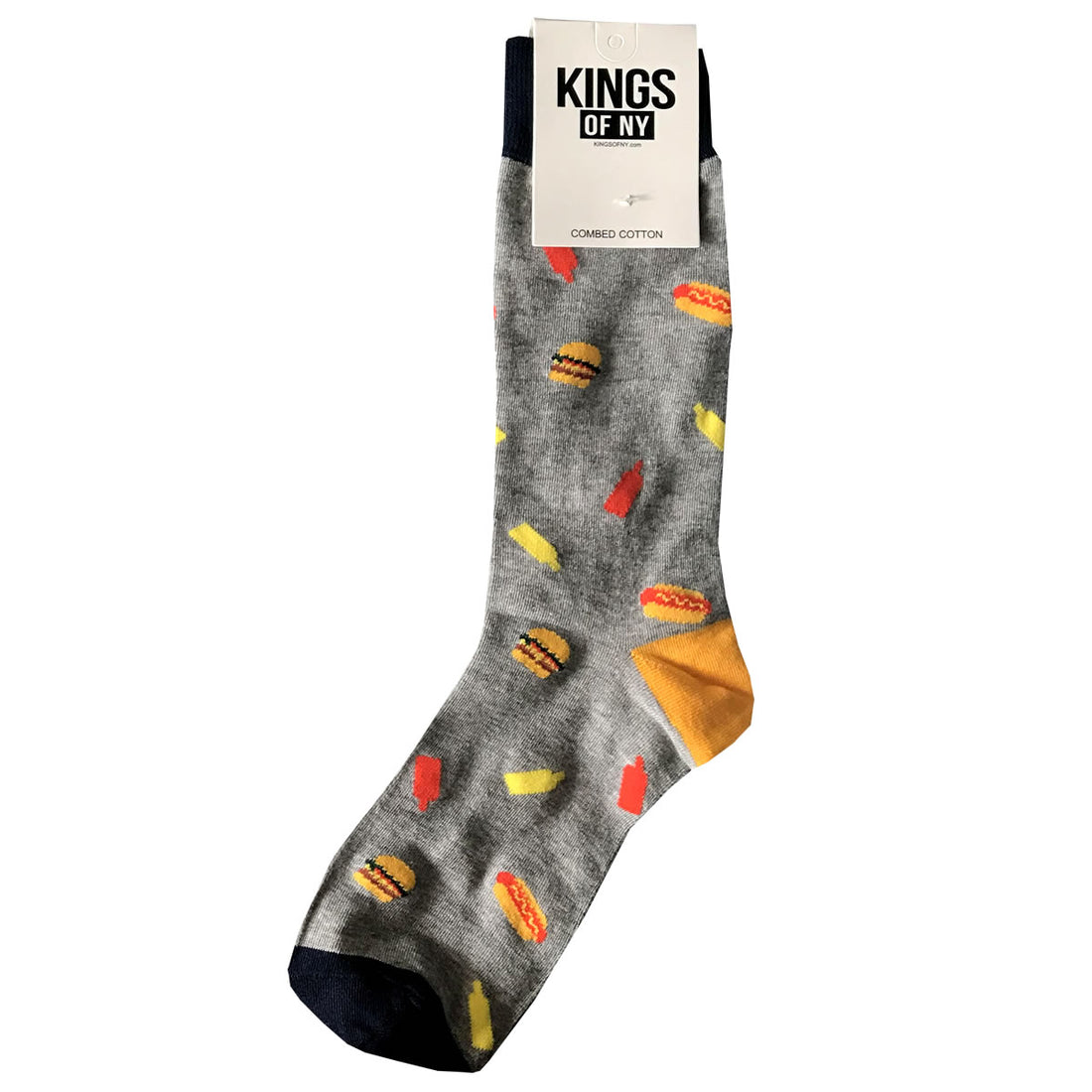 Grey BBQ Burger And Hotdog Mens Cotton Socks