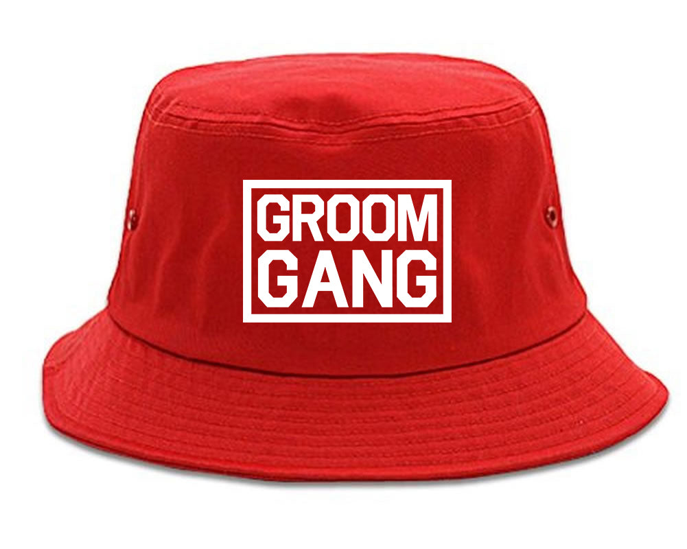 Groom Gang Bachelor Party Bucket Hat Red