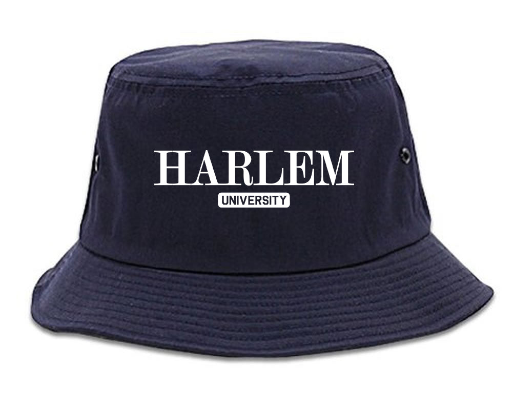 Harlem University New York Mens Bucket Hat Navy Blue