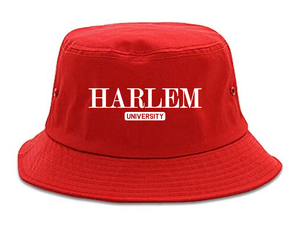 Harlem University New York Mens Bucket Hat Red