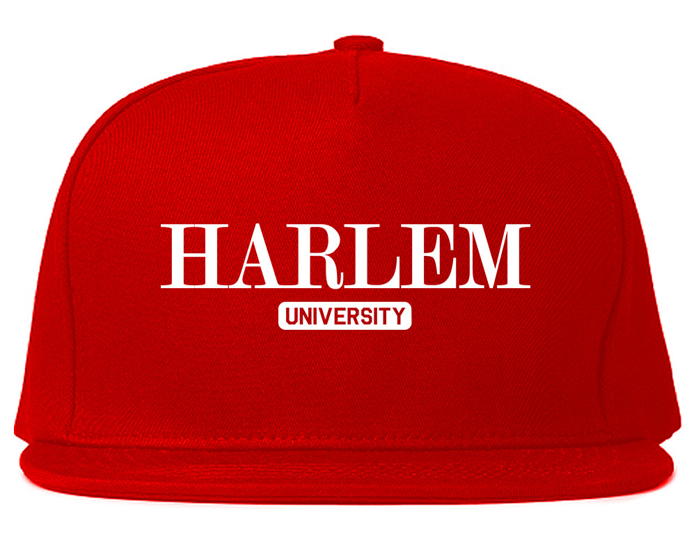 Harlem University New York Mens Snapback Hat Red
