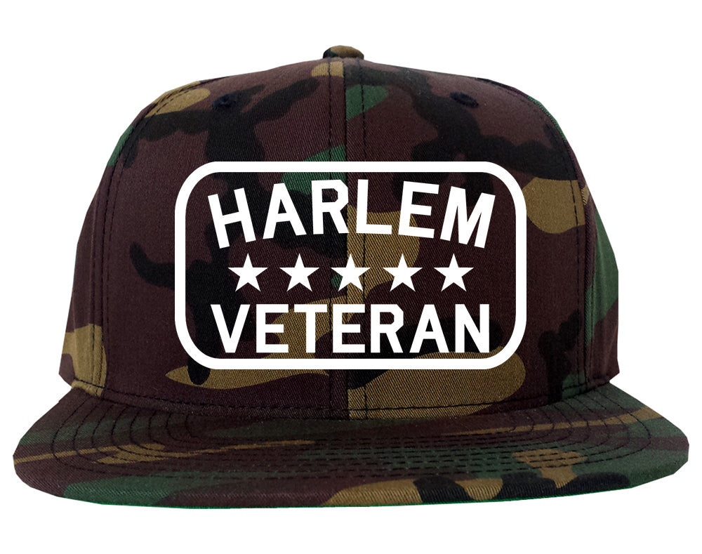 Harlem Veteran Mens Snapback Hat Green Camo