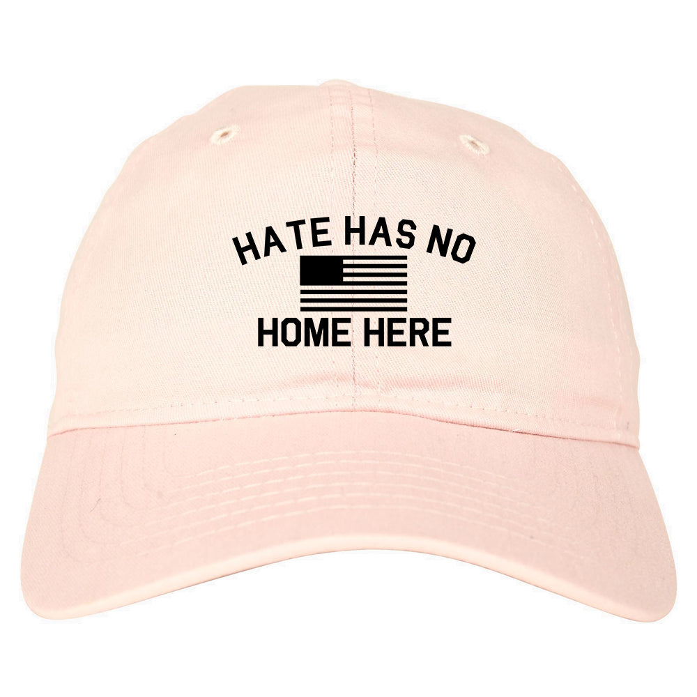 Hate Has No Home Here America Flag Mens Dad Hat Baseball Cap Pink