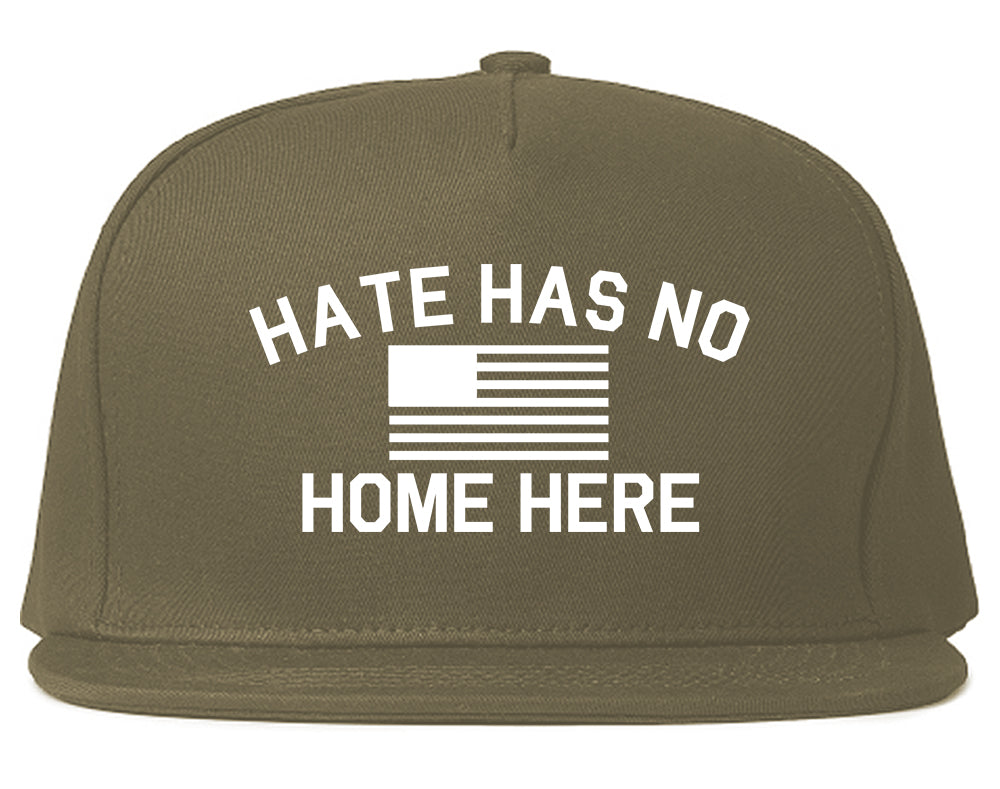 Hate Has No Home Here America Flag Mens Snapback Hat Grey