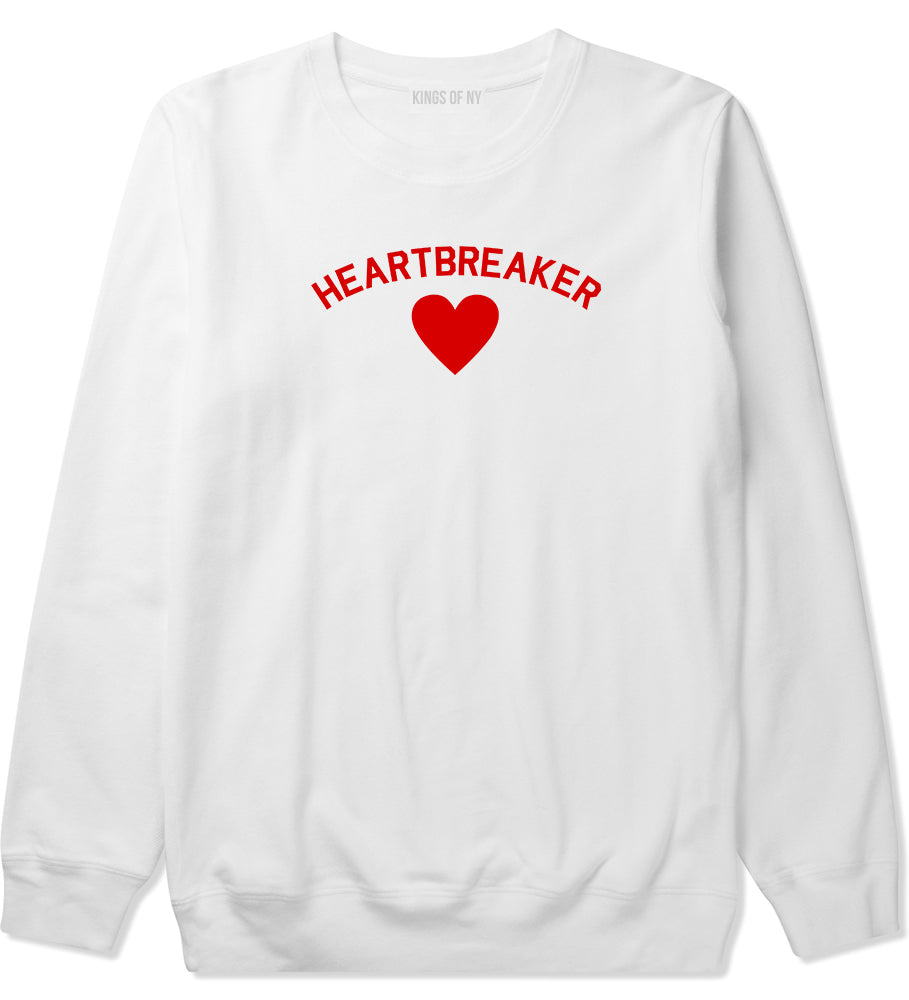 Heartbreaker Valentines Day Mens Crewneck Sweatshirt White