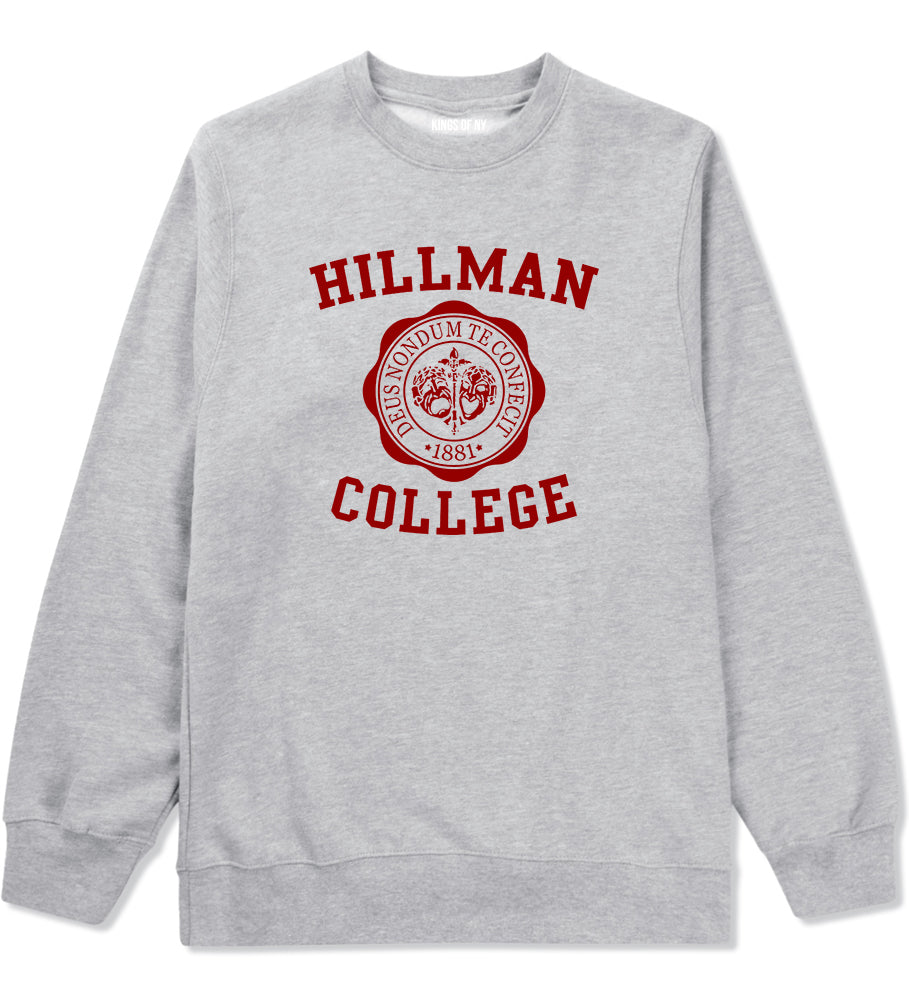 Hillman College Mens Crewneck Sweatshirt Grey
