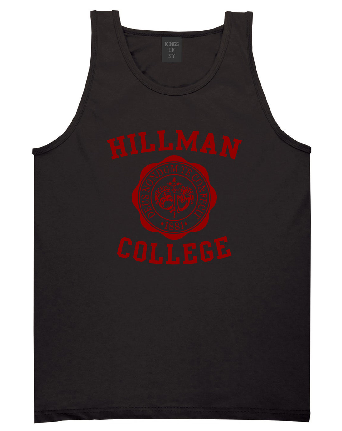 Hillman College Mens Tank Top Shirt Black