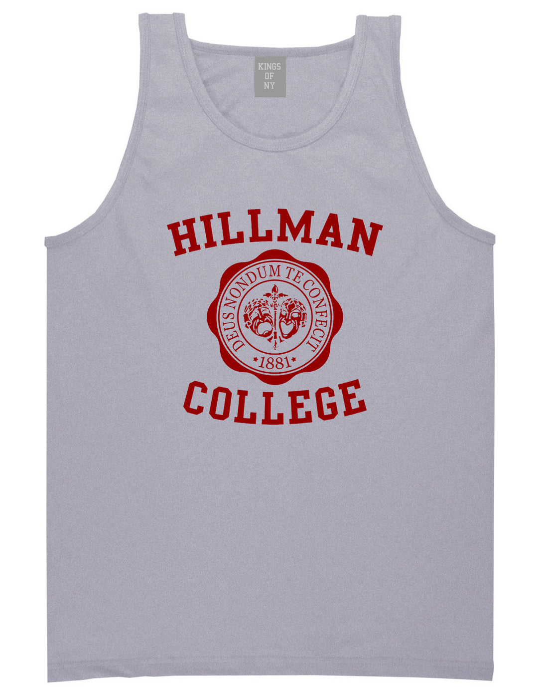 Hillman College Mens Tank Top Shirt Grey