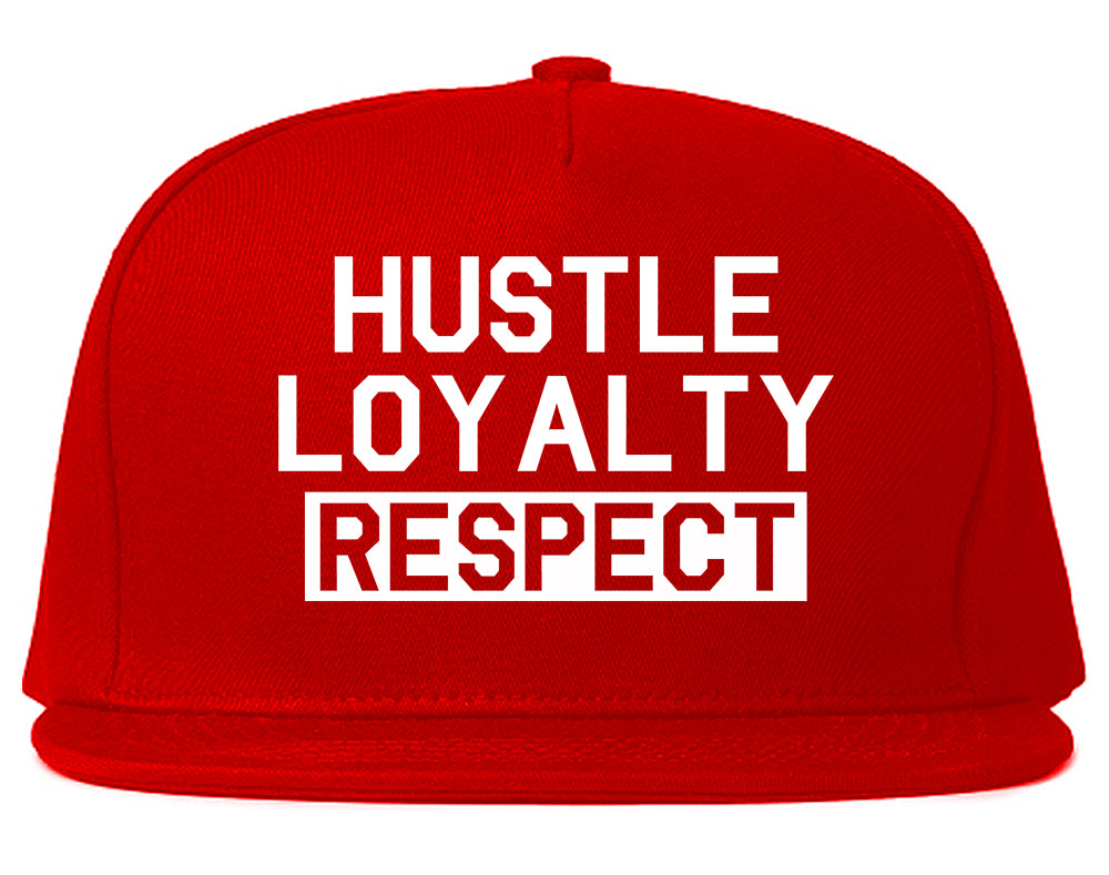 Hustle Loyalty Respect Mens Snapback Hat Red