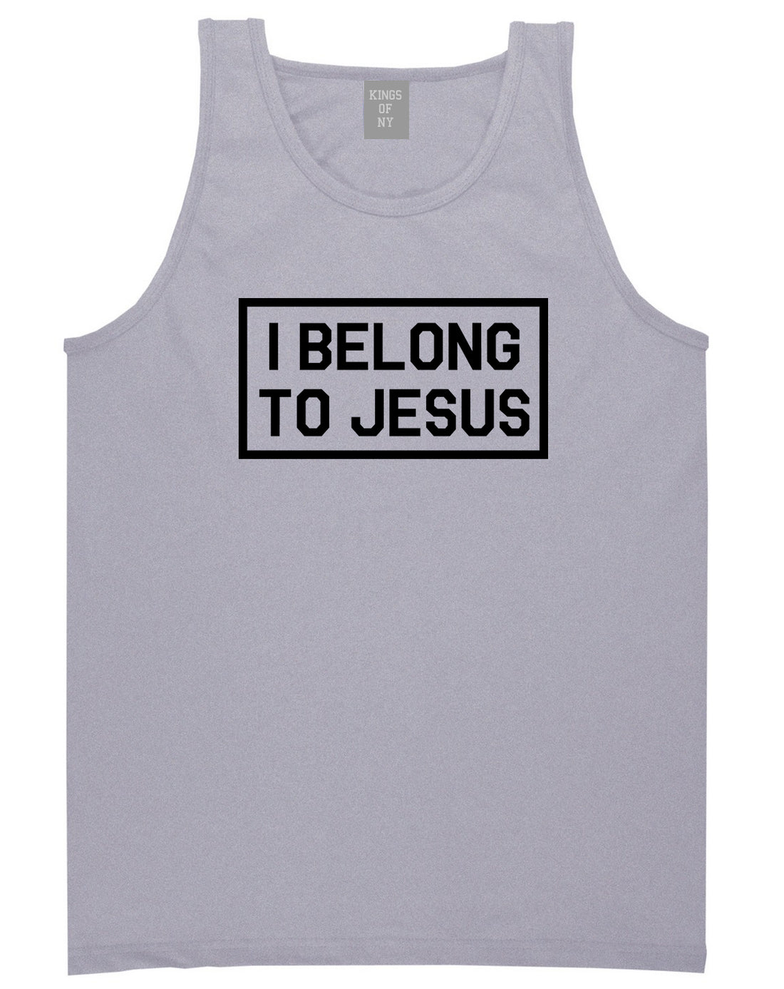 I Belong To Jesus Mens Tank Top Shirt Grey