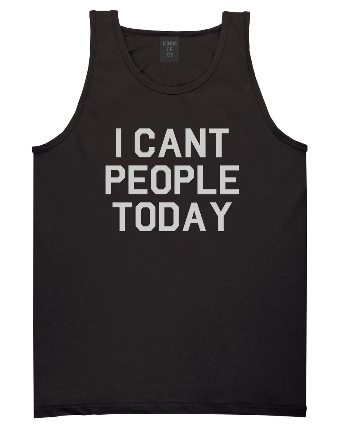 I Cant People Today Funny Mens Tank Top Shirt Black