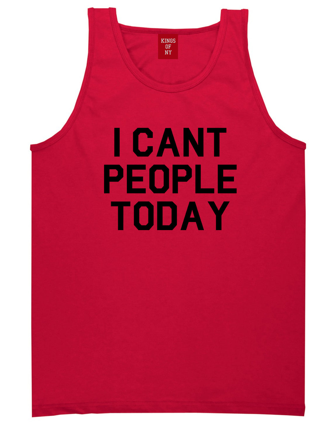 I Cant People Today Funny Mens Tank Top Shirt Red
