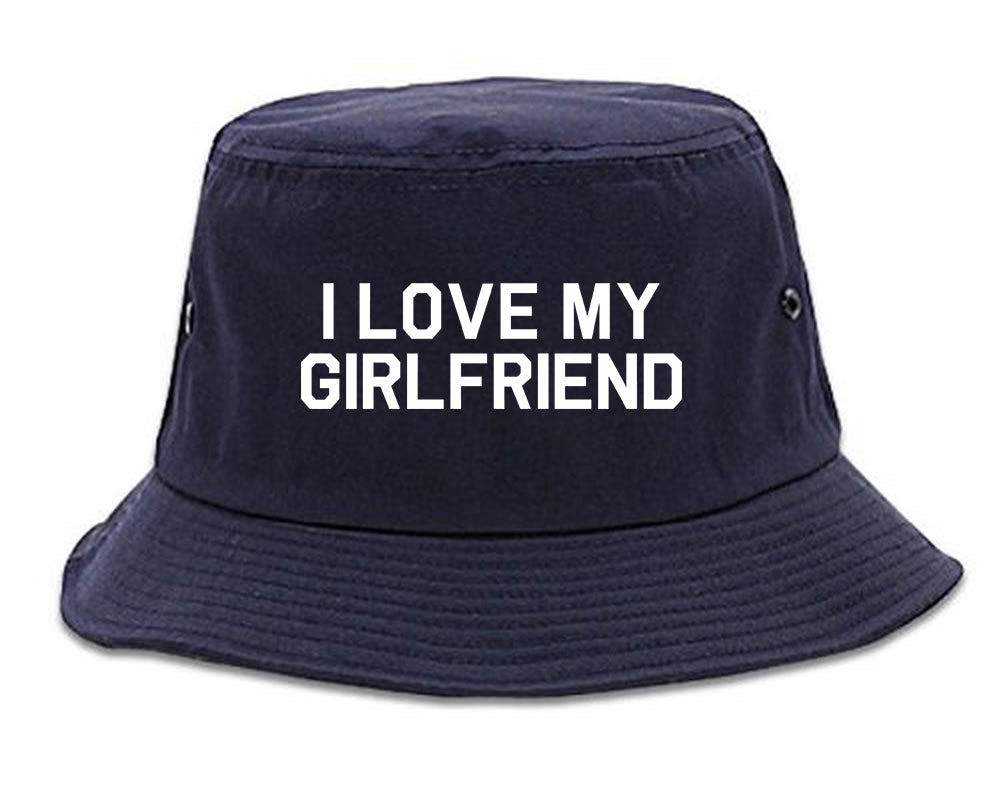 I Love My Girlfriend Gift Mens Snapback Hat Navy Blue