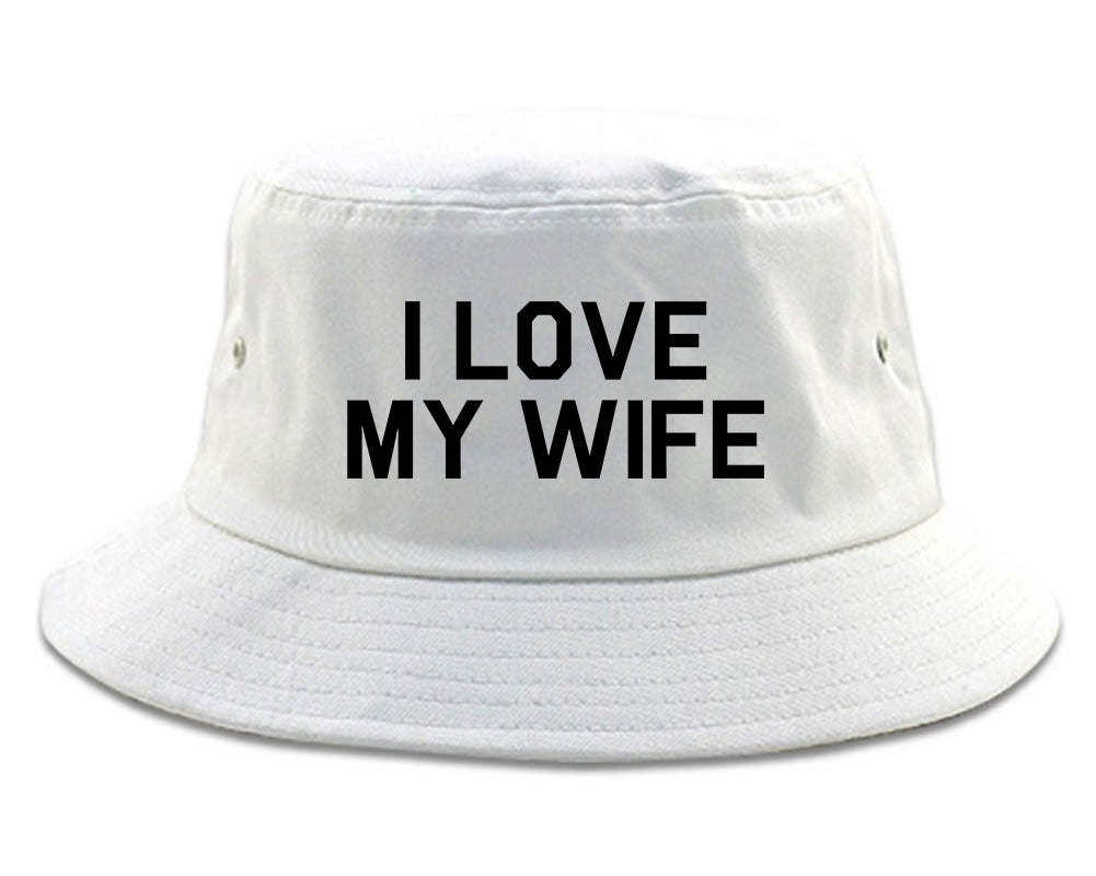 I Love My Wife Gift Mens Snapback Hat White