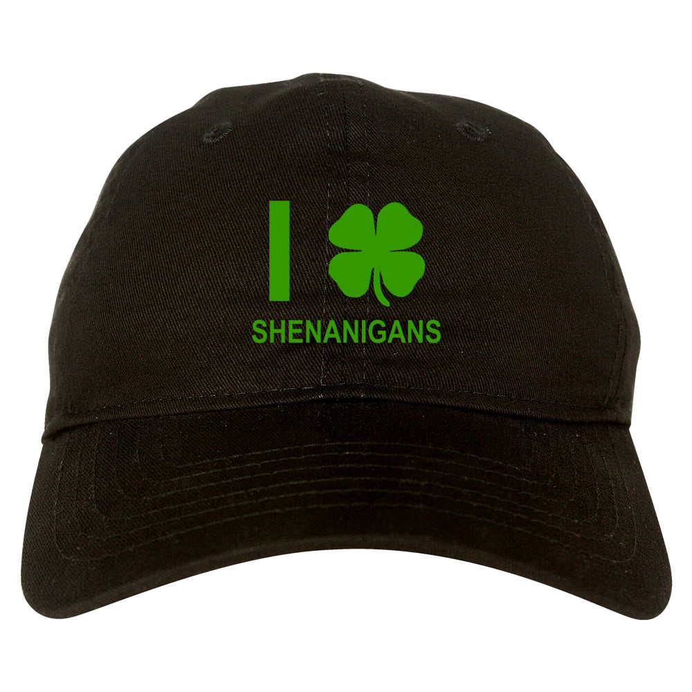 I Love Shenanigans Shamrock Mens Dad Hat Black