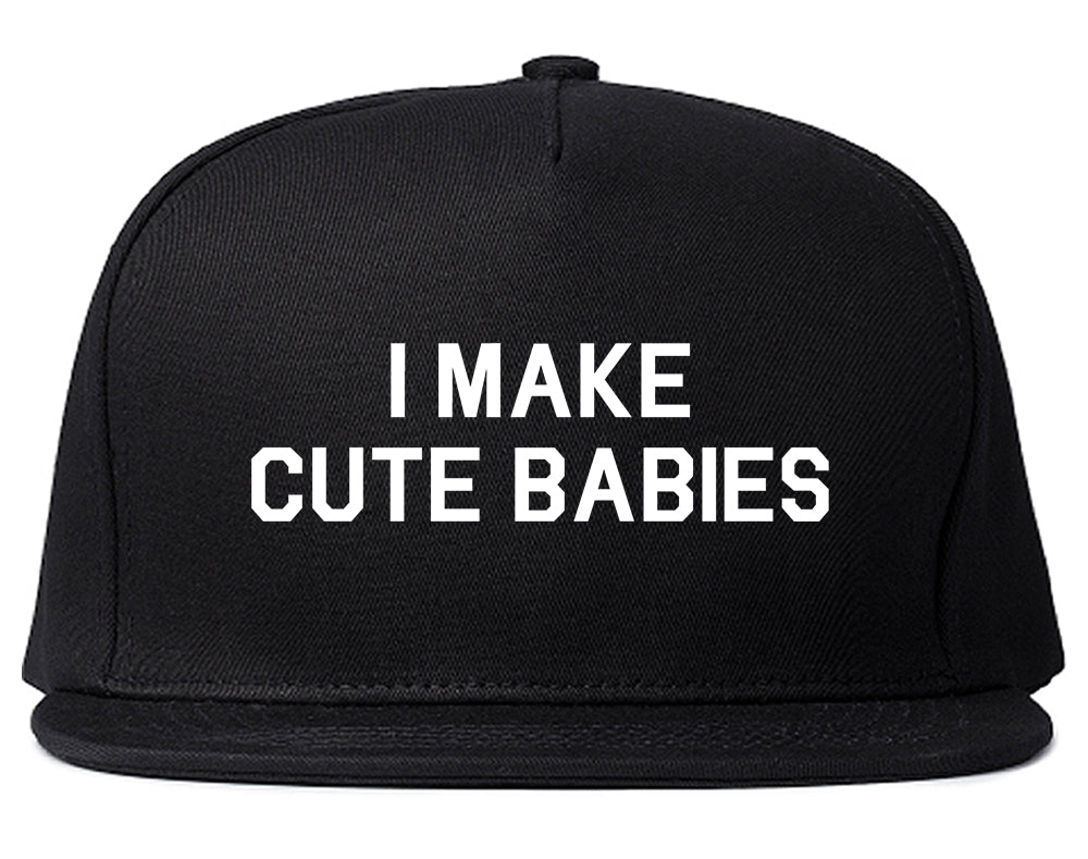 I Make Cute Babies Funny New Dad Mens Snapback Hat Black
