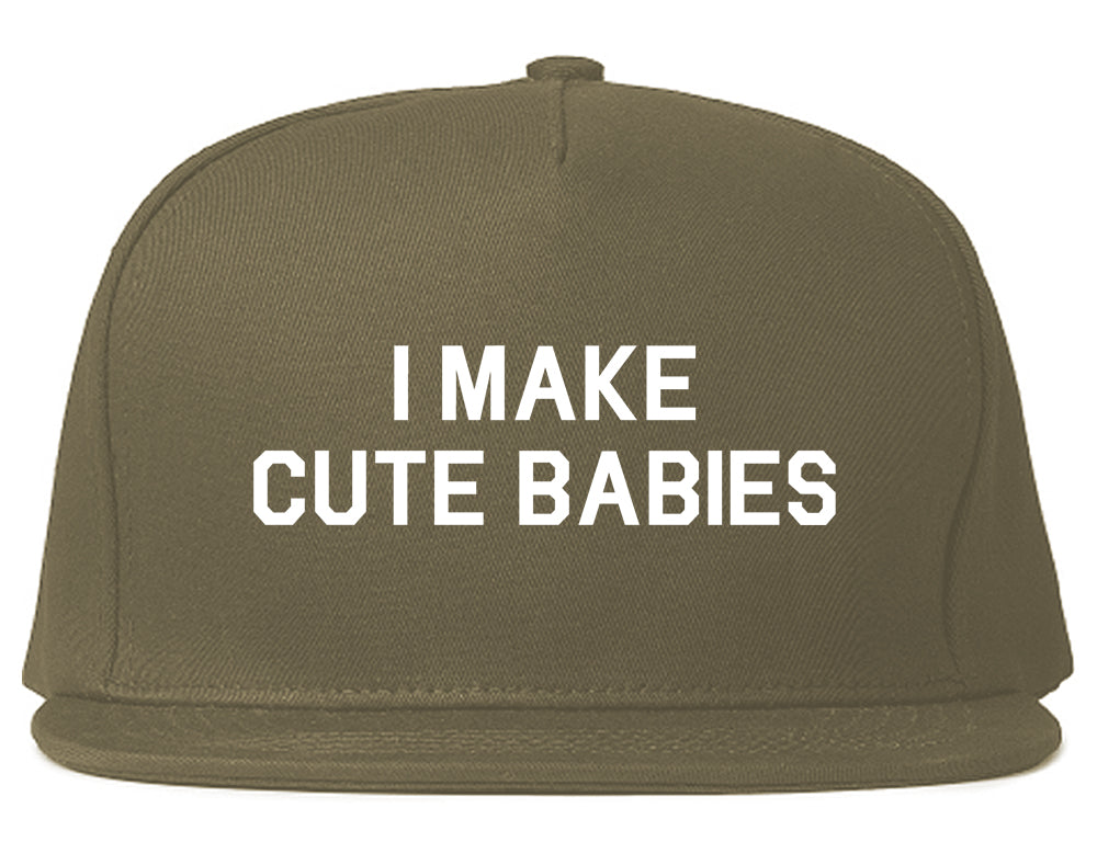 I Make Cute Babies Funny New Dad Mens Snapback Hat Grey