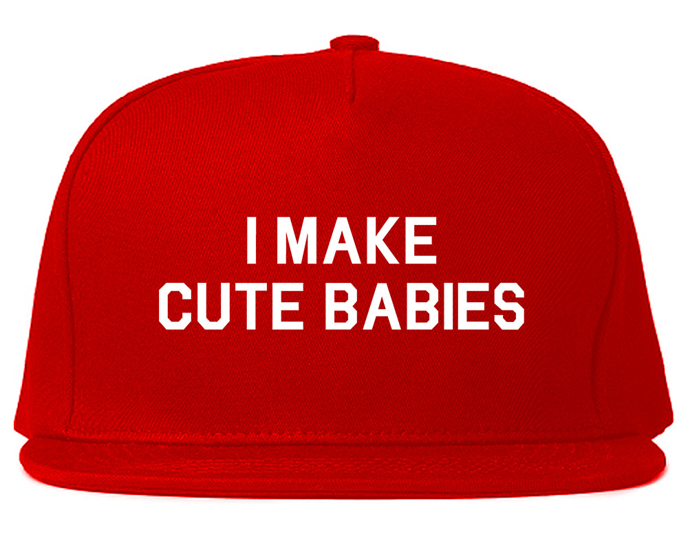 I Make Cute Babies Funny New Dad Mens Snapback Hat Red