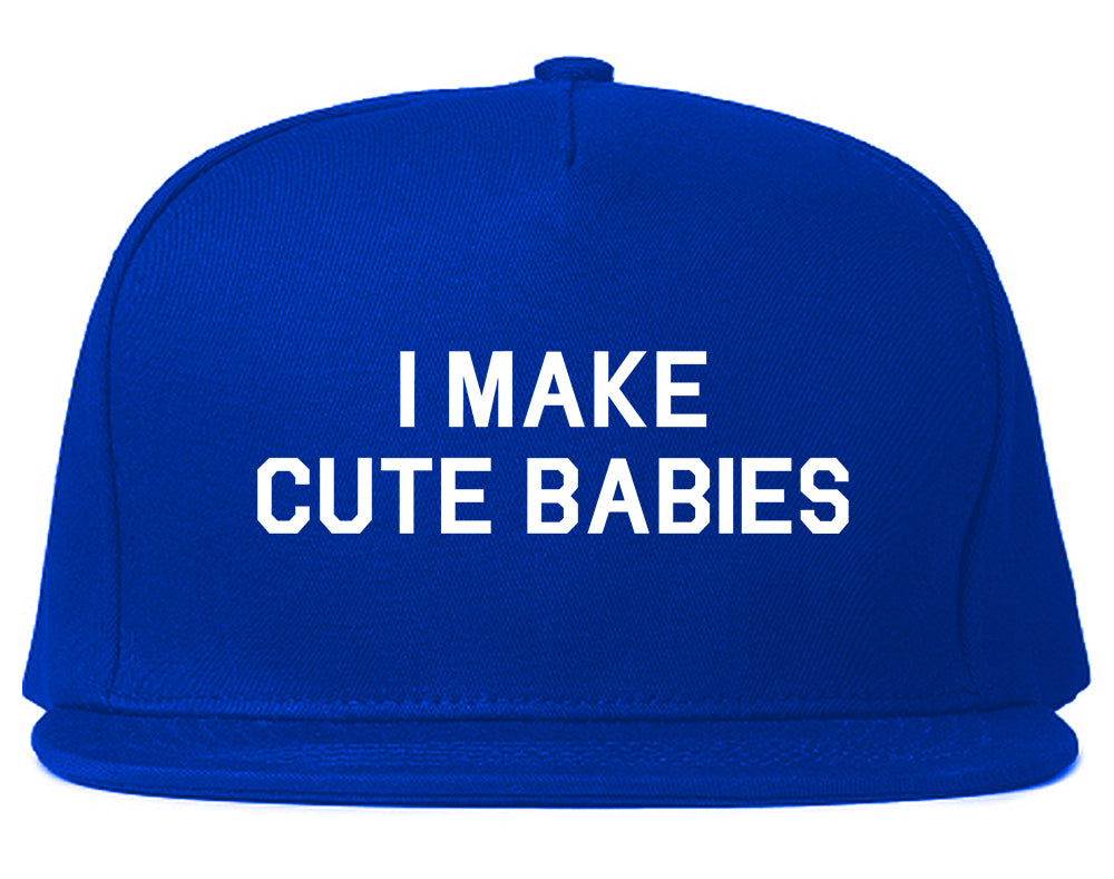 I Make Cute Babies Funny New Dad Mens Snapback Hat Royal Blue