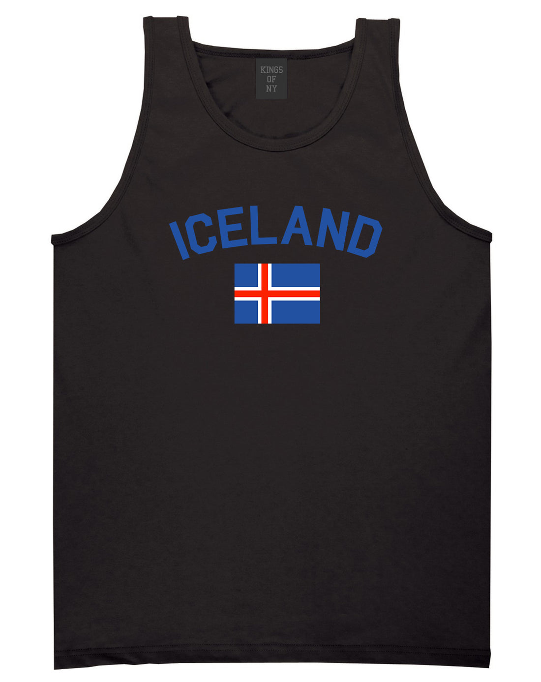 Iceland With Icelandic Flag Souvenir Mens Tank Top Shirt Black