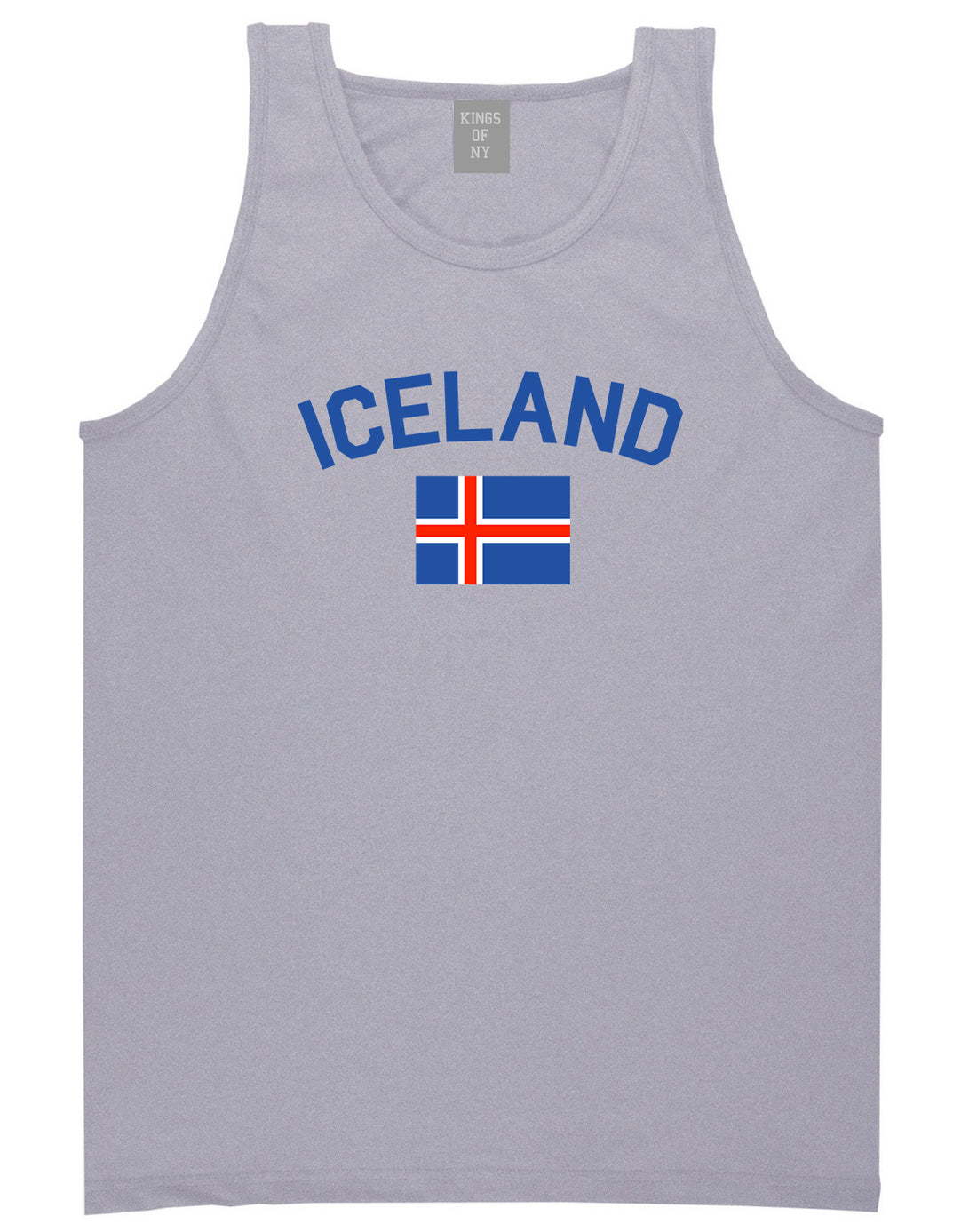 Iceland With Icelandic Flag Souvenir Mens Tank Top Shirt Grey