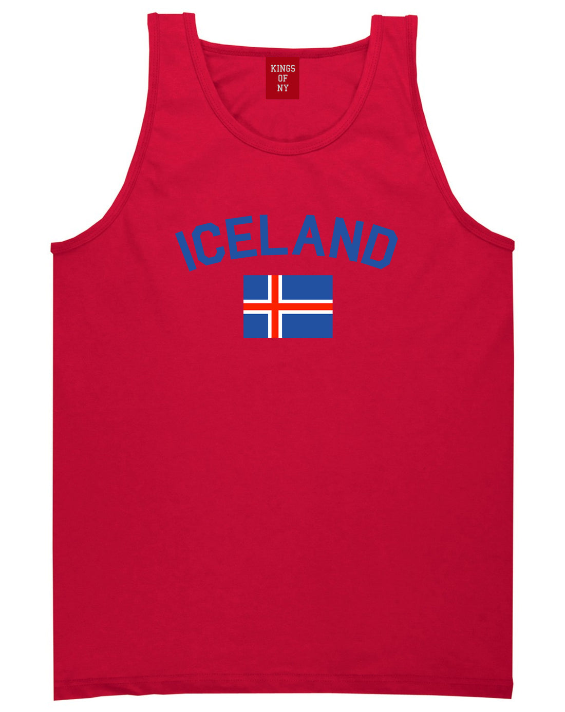 Iceland With Icelandic Flag Souvenir Mens Tank Top Shirt Red