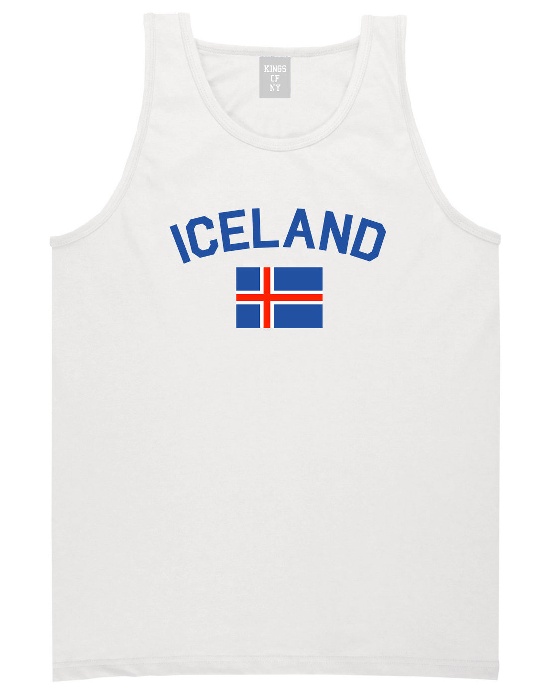 Iceland With Icelandic Flag Souvenir Mens Tank Top Shirt White