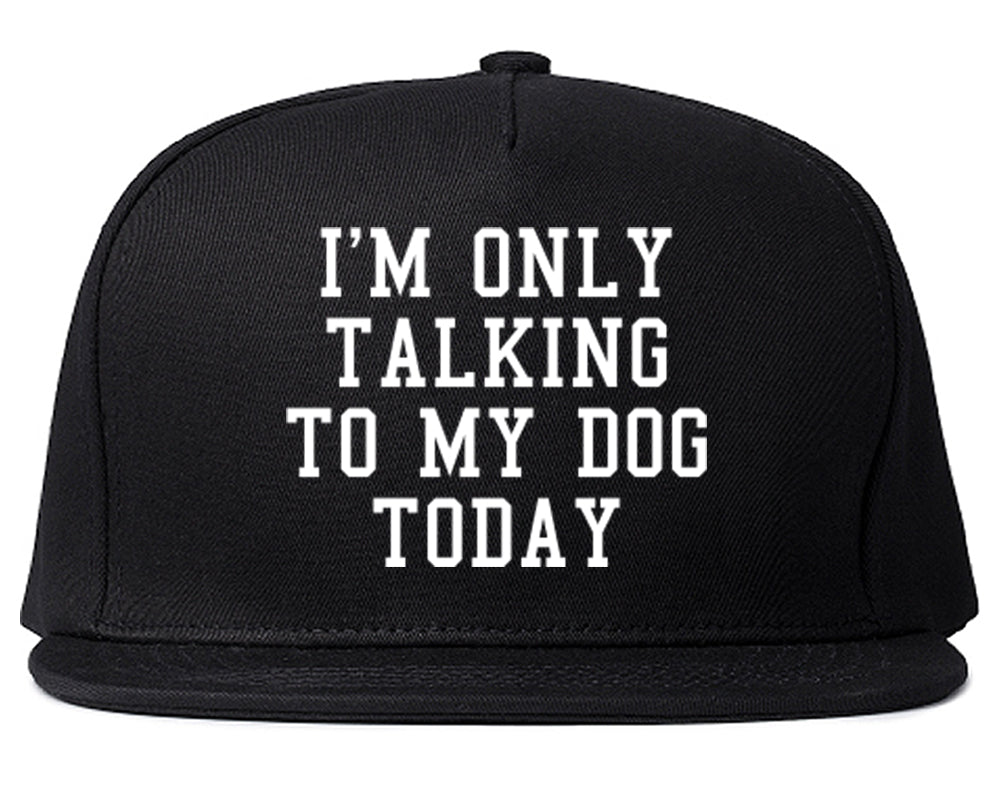 Im Only Talking To My Dog Today Mens Snapback Hat Black