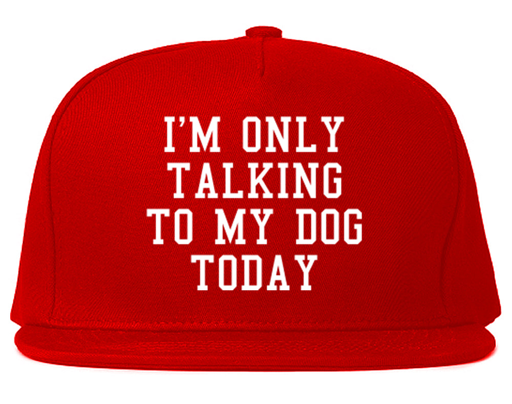Im Only Talking To My Dog Today Mens Snapback Hat Red