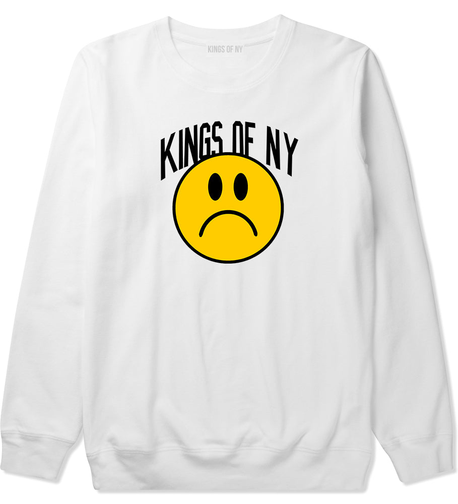 Im Upset Sad Face Mens Crewneck Sweatshirt White by Kings Of NY
